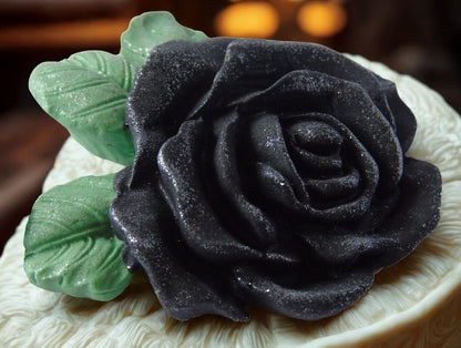 An Extra Large Single Coloured Glittered Rose Cake Topper